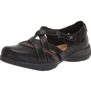 Clarks Roseville Black Leather Mary Jane Flats Sz 12 Wide Excellent Condition